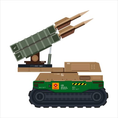 Missile vehicle military weapon rocket launcher vector illustration clipart