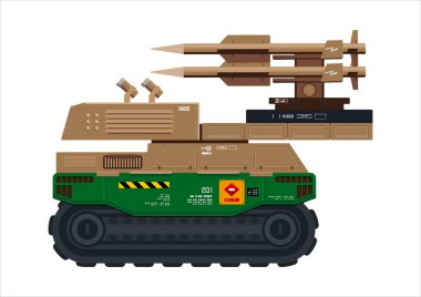 Füze aracı askeri silah roket fırlatma vektör çizimi