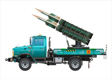 Füze aracı askeri silah roket atar kamyon vektör çizimi