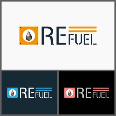 Refuel Oil droplet petroleum logo set templates design clipart