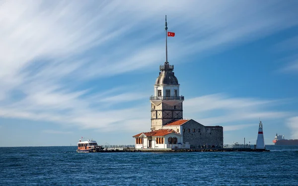 Девичья Башня Солнечный День Стамбуле Турция — стоковое фото