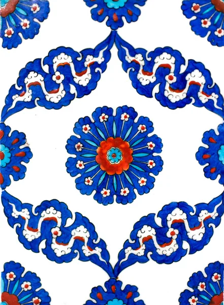 Vista Detallada Del Antiguo Turco Hecho Mano Azulejo Otomano —  Fotos de Stock