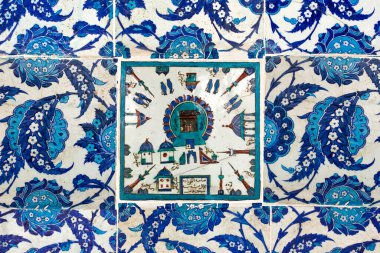 Rustem Paşa Camii, İstanbul 'da Kabe ve Mekke' nin ayrıntılı manzarası.