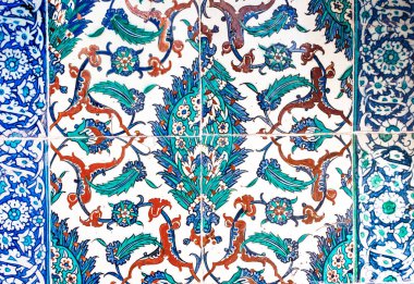 Türkiye 'nin İstanbul kentindeki Topkapı Sarayı' nın Eşsiz El yapımı fayansları.