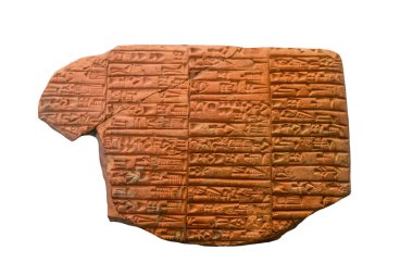 Old Akkadian Administrative Cuneiform Tablet from Nippur. Ancient Orient Museum, Istanbul. clipart