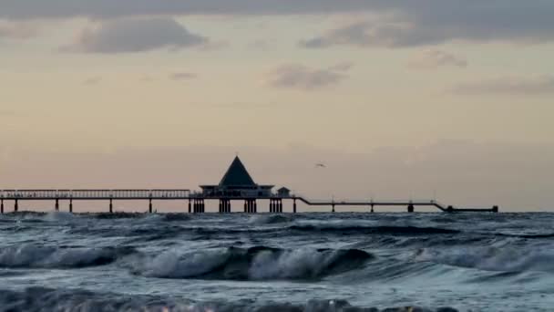 Plaża Heringsdorf Zachodzie Słońca — Wideo stockowe