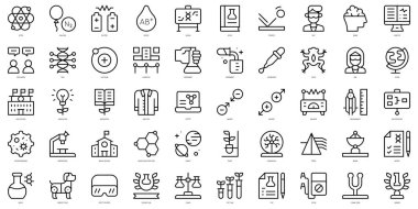 Set of thin line science fair Icons. Vector illustration