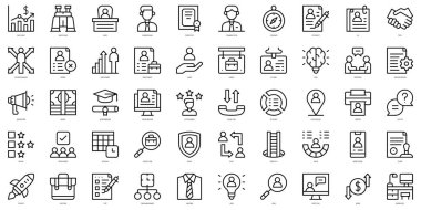 Set of thin line employment Icons. Vector illustration