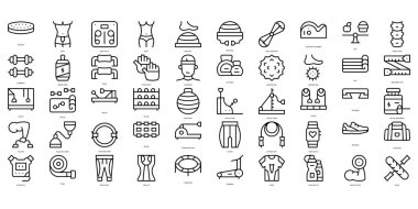 Set of thin line pilates Icons. Vector illustration