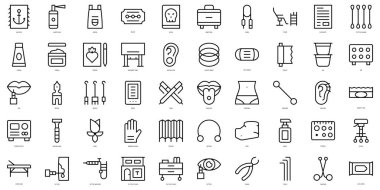 İnce çizgili Stüdyo Simgeleri. Vektör illüstrasyonu