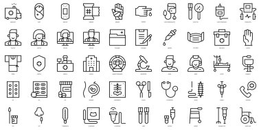 Set of thin line medical services Icons. Vector illustration