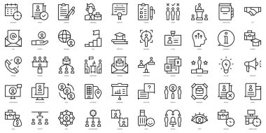 Set of thin line recruitment Icons. Vector illustration