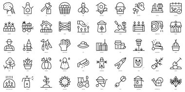 Set of thin line gardening Icons. Vector illustration