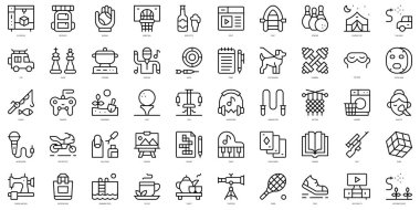Set of thin line free time Icons. Vector illustration
