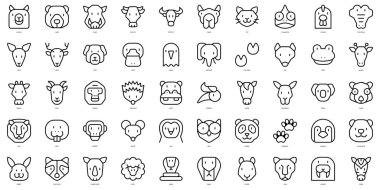 Set of thin line wildlife Icons. Vector illustration