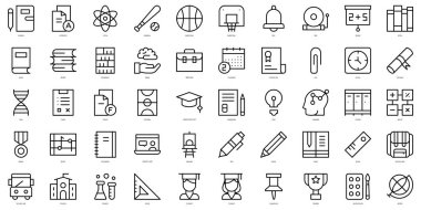 Set of thin line education Icons. Vector illustration