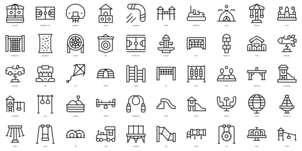 Set of thin line playground Icons. Vector illustration