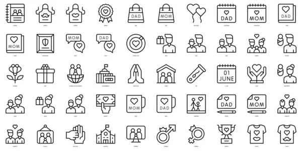Ebeveyn simgelerinin oluşturduğu bir dizi küresel gün. Vektör illüstrasyonu