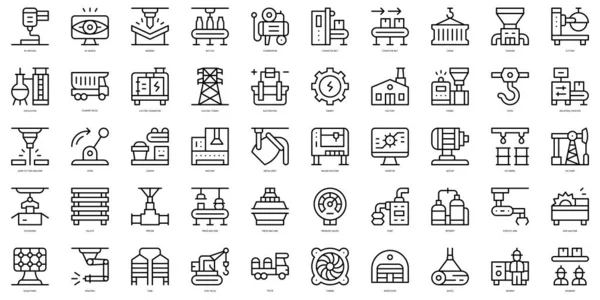 Set Von Icons Für Den Industriellen Dünnschichtprozess Vektorillustration — Stockvektor