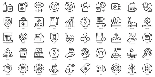 Bir dizi ince çizgili yuvarlak ekonomi ikonu. Vektör illüstrasyonu