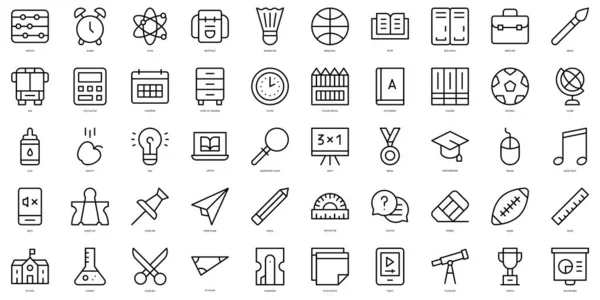 Set of thin line back to school Icons. Vector illustration
