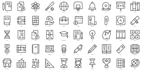 Set of thin line education Icons. Vector illustration