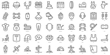 Set of thin line pilates Icons. Vector illustration