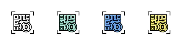 QR kod simgesi. Özet, Yeşil, Mavi ve Sarı Biçim Tasarımı Beyaz Arkaplanda İzole Edildi