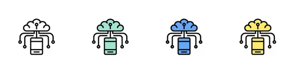 Polis ikonu. Özet, Yeşil, Mavi ve Sarı Biçim Tasarımı Beyaz Arkaplanda İzole Edildi