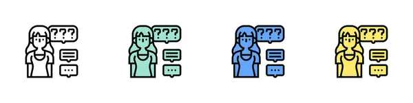 röportaj ikonu. Özet, Yeşil, Mavi ve Sarı Biçim Tasarımı Beyaz Arkaplanda İzole Edildi