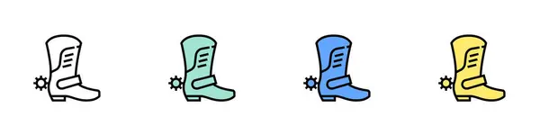 Çizme simgesi. Özet, Yeşil, Mavi ve Sarı Biçim Tasarımı Beyaz Arkaplanda İzole Edildi