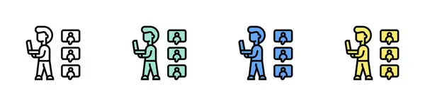 koordinasyon simgesi. Özet, Yeşil, Mavi ve Sarı Biçim Tasarımı Beyaz Arkaplanda İzole Edildi