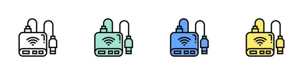 Kart okuyucu simgesi. Özet, Yeşil, Mavi ve Sarı Biçim Tasarımı Beyaz Arkaplanda İzole Edildi