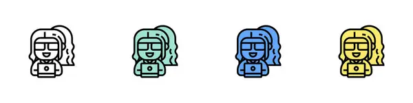 Geliştirici simgesi. Özet, Yeşil, Mavi ve Sarı Biçim Tasarımı Beyaz Arkaplanda İzole Edildi