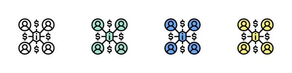 Maaş ikonu. Özet, Yeşil, Mavi ve Sarı Biçim Tasarımı Beyaz Arkaplanda İzole Edildi