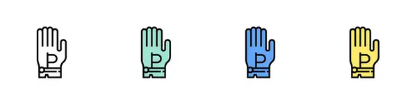 Güneş gözlüğü ikonu. Özet, Yeşil, Mavi ve Sarı Biçim Tasarımı Beyaz Arkaplanda İzole Edildi