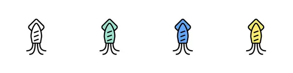 kalamar simgesi. Özet, Yeşil, Mavi ve Sarı Biçim Tasarımı Beyaz Arkaplanda İzole Edildi