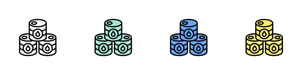 Yağ ikonu. Özet, Yeşil, Mavi ve Sarı Biçim Tasarımı Beyaz Arkaplanda İzole Edildi