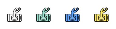 inability icon. Outline, Green, Blue and Yellow Style Design Isolated On White Background