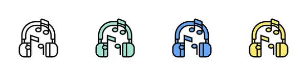 Dinle ikon. Özet, Yeşil, Mavi ve Sarı Biçim Tasarımı Beyaz Arkaplanda İzole Edildi