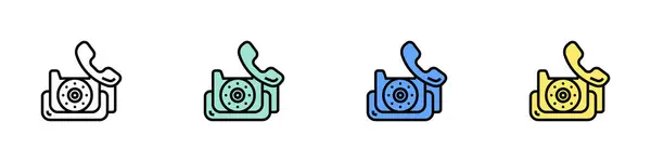 Sabit hat simgesi. Özet, Yeşil, Mavi ve Sarı Biçim Tasarımı Beyaz Arkaplanda İzole Edildi