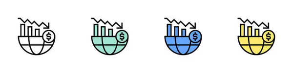 Dengesizlik simgesi. Özet, Yeşil, Mavi ve Sarı Biçim Tasarımı Beyaz Arkaplanda İzole Edildi