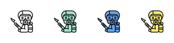 Zıpkın ikonu. Özet, Yeşil, Mavi ve Sarı Biçim Tasarımı Beyaz Arkaplanda İzole Edildi