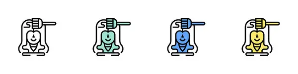 Saç ikonu. Özet, Yeşil, Mavi ve Sarı Biçim Tasarımı Beyaz Arkaplanda İzole Edildi