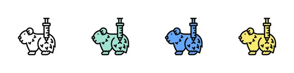 Gine ikonu. Özet, Yeşil, Mavi ve Sarı Biçim Tasarımı Beyaz Arkaplanda İzole Edildi