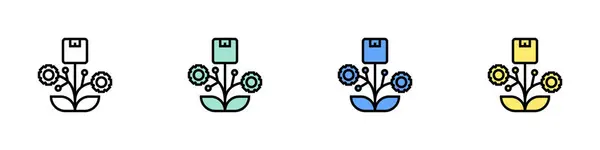 büyüme simgesi. Özet, Yeşil, Mavi ve Sarı Biçim Tasarımı Beyaz Arkaplanda İzole Edildi