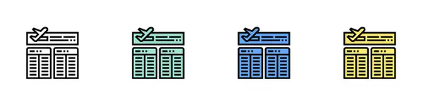 Uçuş uçağı simgesi. Özet, Yeşil, Mavi ve Sarı Biçim Tasarımı Beyaz Arkaplanda İzole Edildi