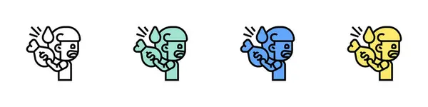 Zimmete para geçirme ikonu. Özet, Yeşil, Mavi ve Sarı Biçim Tasarımı Beyaz Arkaplanda İzole Edildi