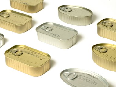 aluminum cans of sea seafood