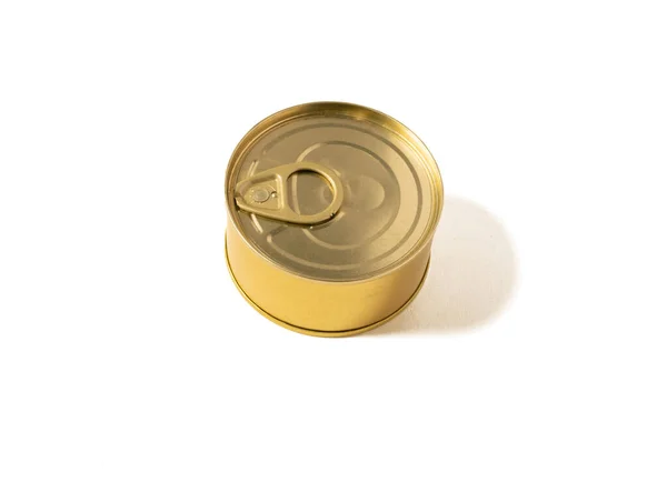 empty yellow can of beer cans isolated on white background.